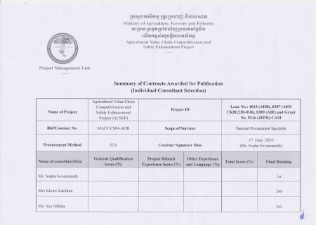 Summary of Contract Awarded for Publication_NPS